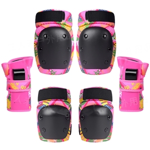 Attrezzatura Protettiva Rosa per Skateboard con Imbottiture per Ginocchia, Gomiti e Polsi e Logo Personalizzato per Adulti e Bambini - Product Image 2