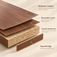 Panneau de particules mélaminé ENF en noyer or violet 1220x2440x18mm pour armoires, rangements et meubles