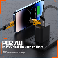 Câble de Données et de Charge Rapide USB 4-en-1 Tressé en Nylon avec Alliage de Zinc, Vente Chaude, Haute Qualité, PD 27W à 65W pour iPhone