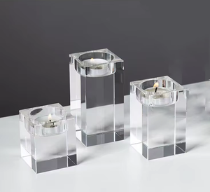 Özel akşam yemeği Bar düğün Candlestick a şamdan dekorasyon hediye için cam mumluklar Tealight kristal mumluk - Product Image 6