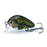 SEASKY 2.5cm 1.5g Leurre de pêche bionique en forme de poisson, peinture 3D couleur, hameçon triple en métal inoxydable, mini crankbait, meilleures ventes