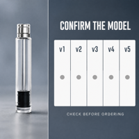 Cartouche en verre transparent de 3 ml avec raccord métallique pour les modèles v1-v5, plusieurs options de couleurs pour l'emballage en vrac
