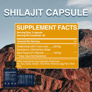 VitaHall, MOQ Bajo, Marca Privada, Shilajit Natural <span class=keywords><strong>Puro</strong></span> Original, Extracto de Shilajit en Resina, Cápsulas de Shilajit <span class=keywords><strong>Puro</strong></span> del Himalaya - Product Image 2