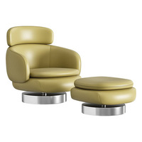 Fauteuil pivotant moderne en bouclette blanche avec base en métal pour salon et usage extérieur, décoration intérieure, meubles