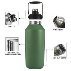 Bouteille d'eau isotherme portable en acier inoxydable à double paroi à large ouverture pour les voyages en extérieur, isolation thermique 12-24 heures - Product Image 4