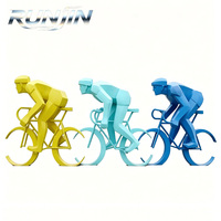 Sculpture Moderne Personnalisée en Acier Inoxydable de Silhouette Sportive Colorée, 200 cm, Décoration Thème Sportif Extérieur pour Parcs et Campus