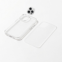 Étui de téléphone de luxe 3 en 1 avec protection d'écran en verre trempé et protection d'objectif d'appareil photo pour iPhone 18 17 16 15 14 13 12 Pro Max
