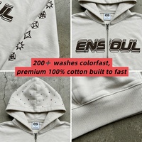 Sweat à capuche personnalisé OEM 100 % coton épais avec strass, fermeture éclair, impression en relief, toutes tailles, étiquettes personnalisées pour homme