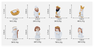 Figurines religieuses miniatures en résine, ensemble de crèche de Noël, sculpture de l'ange bébé Jésus, fée avec ailes, personnage, jouet pour enfant, cadeau - Product Image 6