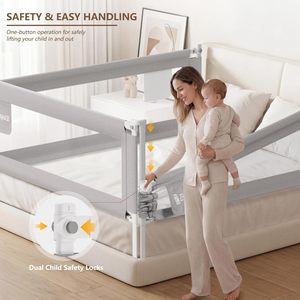 Sponda per <span class=keywords><strong>Letto</strong></span> per Bambini, Barriera Verticale Sollevabile, <span class=keywords><strong>Protezione</strong></span> di Sicurezza, Sponda per <span class=keywords><strong>Letto</strong></span> per Proteggere Bambini Piccoli, Neonati e Bambini dai Caduti - Product Image 4