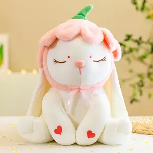 YWMX mainan boneka kelinci putih Flare kreatif bantal tidur indah PP katun kelinci boneka binatang hadiah Festival mainan
