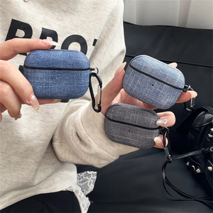 เคสหนังลายยีนส์วินเทจแบบเรียบง่ายสำหรับ Apple Airpods 1 2 3 4 Pro2 กล่องหุ้มหูฟังไร้สายพร้อมช่องชาร์จสำหรับ Airpods Pro3 - Product Image 2