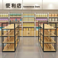 Étagères de supermarché personnalisées Présentoir de collations Étagères en bois et métal pour épices de supermarché Étagères pour produits de pharmacie Étagères