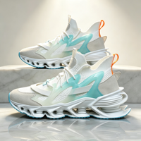 Chaussures de marche légères et respirantes pour hommes, style Mecha Blade, avec logo personnalisé, en maille, à lacets, anti-choc, en coton uni, directement de l'usine