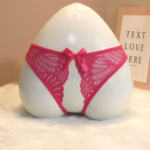 Tanga seductora con <span class=keywords><strong>entrepierna</strong></span> abierta para <span class=keywords><strong>mujer</strong></span>, nueva ropa interior Sexy con lazo de encaje de tiro bajo que no se quita, talla única, teñida - Product Image 6