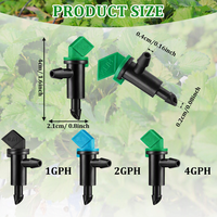 G- IRRIGATION Garden Drip Irrigation Flag Emitter Stake, Emitter Tetes dengan Aliran yang Dapat Disesuaikan untuk Penyiraman Tanaman Pertanian