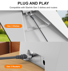 Available in Multiple Sizes Gen 3 Cable for Starlink, V3 for Starlink Standard Kit Replacement, Waterproof Outdoor Grey - Product Image 4