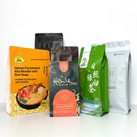 Pochette personnalisée épaissie pour aliments pour chats et chiens, à fond plat, scellée sur huit côtés, autoportante, avec fermeture éclair facile à déchirer, en aluminium et plastique, pour aliments et gelées