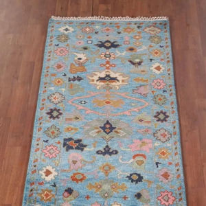 Oushak พรมสไตล์ตะวันออกทำด้วยมือผ้าฝ้ายขนสัตว์ตุรกีย้อมสีผักขนาด8x10 - Product Image 1