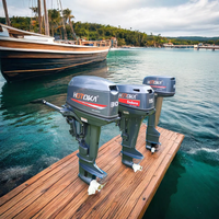 HOTOKA 40HP Moteur hors-bord 703CC 2 temps Moteur de bateau de pêche avec système de refroidissement par eau