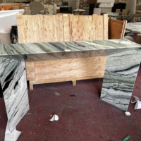 Table console en marbre vert, table d'entrée moderne en pierre naturelle, table console de luxe en marbre pour la décoration de la maison