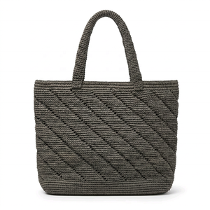 Red Geometric Pattern <b>Raffia</b> <b>Tote</b> Bag with Two Handles Shoulder Strap Lightweight 1L Capacity for Lady Daily Shopping Beach Use - Product Image 2
