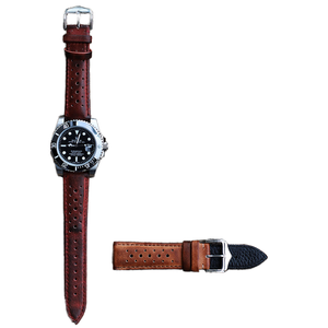 낮은 MOQ 20mm <span class=keywords><strong>22mm</strong></span> 24mm 다공성 통기성 수제 스티칭 시계 스트랩 빈티지 가죽 스트랩 시계 밴드 - Product Image 1