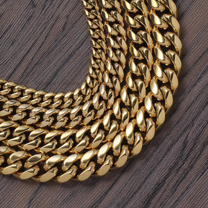 8Mm 10mm12mm14mm Men's Stainless Steel Round Grinding Color Retaining <b>Cuban</b> Necklace Tanjing Fashion Lijing Necklace - Product Image 2