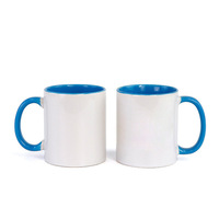 Mug en céramique 11oz avec revêtement de sublimation par transfert thermique, logo, couleur intérieure, design minimaliste, cadeaux promotionnels publicitaires