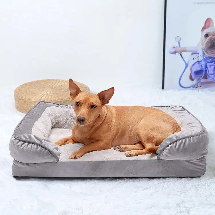 Little Guy Large Dog Bed Soft Premium Custom Plush Comfortable Non Slip Calming Memory Foam Washable Orthopedic Luxury Dog Beds