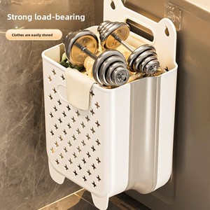 Cesto de <span class=keywords><strong>Ropa</strong></span> <span class=keywords><strong>Sucia</strong></span> de Plástico, Plegable, para Montar en la Pared, Ahorra Espacio, para Baño y Ducha - Product Image 3