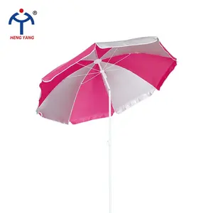 Guarda-chuva para praia, guarda-sol económico prático rosa branco 180cm