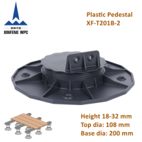 Pieds de support réglables pour économie d'espace en béton XF-T201B-2, Pieds de support pour plancher surélevé à faible hauteur pour projets extérieurs durables