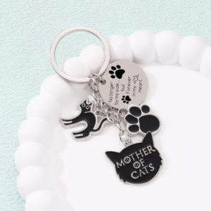 Encantador Llavero Conmemorativo Eterno 'Whisper' <span class=keywords><strong>para</strong></span> Gatos, Creativo, Plateado y Negro, Colgante <span class=keywords><strong>para</strong></span> Bolso, Regalo <span class=keywords><strong>de</strong></span> Recuerdo <span class=keywords><strong>para</strong></span> Amantes <span class=keywords><strong>de</strong></span> los Gatos - Product Image 2