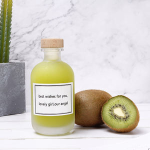 Bouteille en verre givré transparente à fond lourd pour vodka, <span class=keywords><strong>gin</strong></span>, café, sauce, jus, rechargeable avec bouchon en bois – Grande Vente - Product Image 3