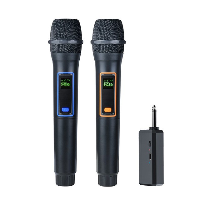 Live Streaming Dual-Channel V-Band Wireless Microphone Square Dance, Outdoor Stage, Home KTV Handheld Microphone