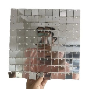 Lấp lánh ánh kim gương vàng sân khấu Bảng điều khiển sequin vàng ánh sáng lung linh tường Backdrop nền trang trí Vàng tấm - Product Image 4