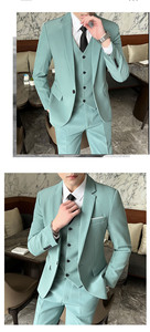 Costume de <span class=keywords><strong>mariage</strong></span> pour <span class=keywords><strong>homme</strong></span> 3 pièces (blazer + pantalon + <span class=keywords><strong>gilet</strong></span>) S-4XL, nouveau costume de cérémonie, costume de bureau formel pour <span class=keywords><strong>homme</strong></span>, taille grande pour <span class=keywords><strong>homme</strong></span> - Product Image 3