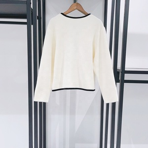 OUDIAN Fabricant Fournisseur – Nouveau <span class=keywords><strong>Cardigan</strong></span> en Maille Décontracté pour Femme avec Col Rond et Liens à Nouer, Bordure Contrastante - Product Image 3