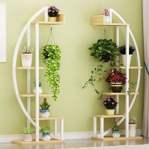 Support de fleurs à plusieurs niveaux intérieur/extérieur peu encombrant <span class=keywords><strong>pour</strong></span> la maison, le jardin, l'étagère suspendue d'orchidées <span class=keywords><strong>pour</strong></span> le salon, le balcon et la chambre à coucher. - Product Image 1