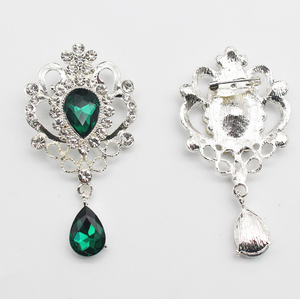 5 pçs/saco 6*3.2cm Cristal Do Vintage Gota Broche Rhinestone Flor Fivela Vestuário Collar Xaile Acessórios - Product Image 5