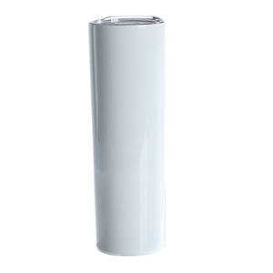 20oz Skinny White Straight Sublimation Blanks Tumblers Stainless Steel with <b>Metal</b> <b>Straws</b> Minimalist Halloween Coffee Mugs - Product Image 2