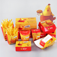 Emballages personnalisés en papier kraft de qualité alimentaire, recyclables, pour frites, hamburgers, sushis, restauration rapide, poulet rôti, boîtes à emporter