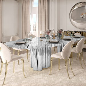 Mesas <span class=keywords><strong>de</strong></span> Comedor Modernas y Únicas <span class=keywords><strong>de</strong></span> Acero Inoxidable para el Hogar, Oficina y Restaurante, para Muebles <span class=keywords><strong>de</strong></span> <span class=keywords><strong>Cocina</strong></span> y Sala <span class=keywords><strong>de</strong></span> Estar - Product Image 1
