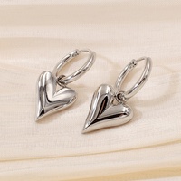 Pendientes de Moda de Acero Inoxidable Hipoalergénicos, Resistentes al Agua, con Baño de Oro de 18K, Diseño de Corazón, Venta al Por Mayor