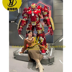 Venta caliente gran personaje de Anime al aire libre centros comerciales fibra de vidrio tamaño real <span class=keywords><strong>Iron</strong></span> <span class=keywords><strong>Man</strong></span> Mark 44 Hulk Buster estatua - Product Image 5