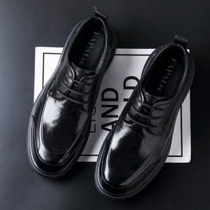 Chaussures en cuir pour hommes de haute qualité 2025, grande taille, bout carré, dessus en cuir de vache véritable, respirantes, à lacets, semelles antidérapantes - Product Image 3