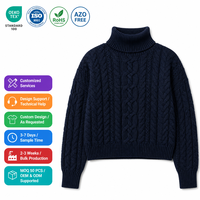 Ensemble pull et jupe en tricot épais à col roulé pour femme - Pull en laine cachemire et jupe - Tenue d'hiver en deux pièces