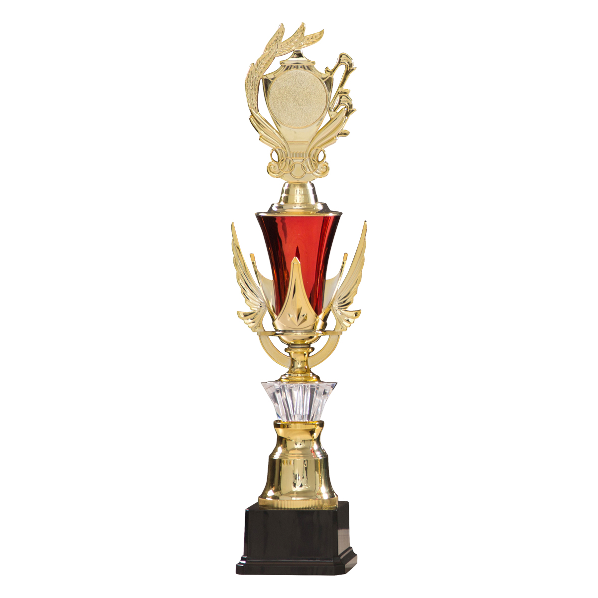 Tazza rossa da 48 cm su sfondo nero