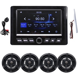Radio MP5 marine étanche IP66 de 7 pouces avec lecteur BT, haut-parleur de 5 pouces, câble USB, antenne - État neuf, kit en plastique - Product Image 5